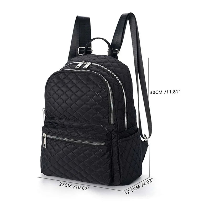 Fefeng Large Capacity Fashionable Diamond Pattern Portable Backpack Unisex Casual Travel Oxford Cloth Versatile Backpack