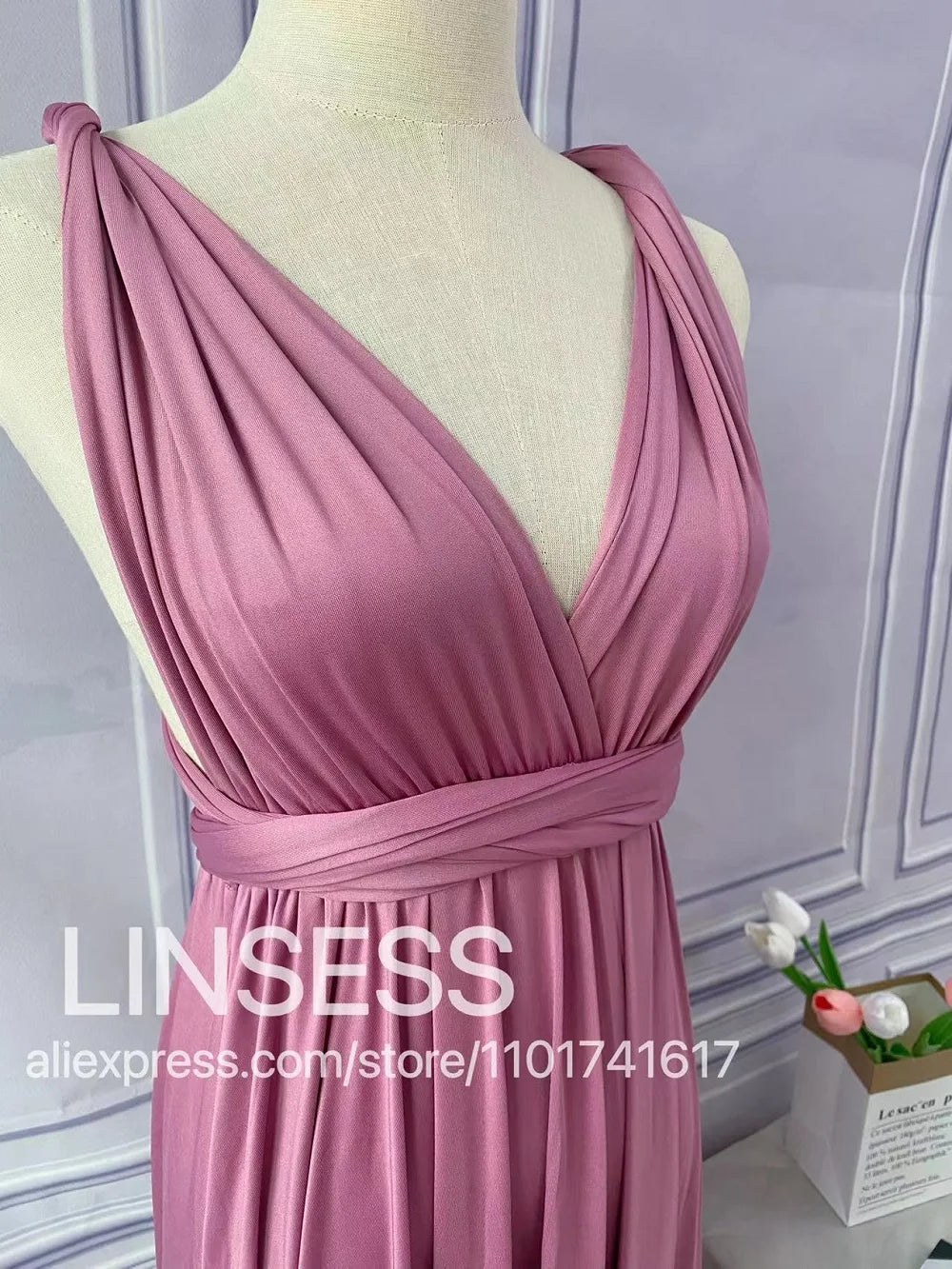 Multiway Bridesmaid Dress Infinity Outfit Floor Length Maxi Wrap Convertible Dresses Wedding Dress Multi-way Rust Dress