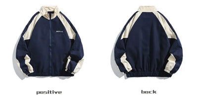 Reflective Striped Jacket Windbreaker Coat 2024 Men Hip Hop Streetwear Zipper Up Jacket Harajuku Thin Coats Sports Black Blue
