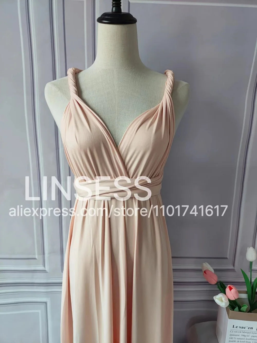 Multiway Bridesmaid Dress Infinity Outfit Floor Length Maxi Wrap Convertible Dresses Wedding Dress Multi-way Rust Dress