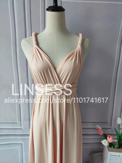Multiway Bridesmaid Dress Infinity Outfit Floor Length Maxi Wrap Convertible Dresses Wedding Dress Multi-way Rust Dress