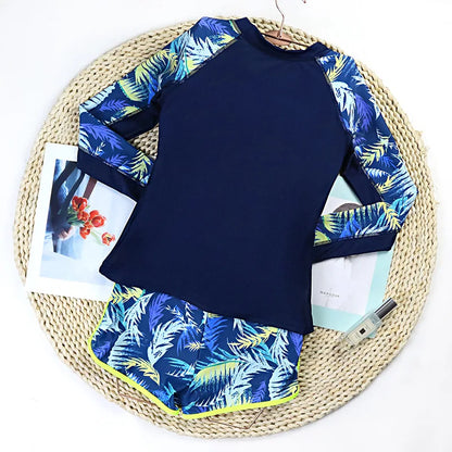 2025 Surfing Women's Swimsuit RashGuard Bikinis Long Sleeve Swimwear Female Print Summer Bathing Suit 2-piece Sports Biquini