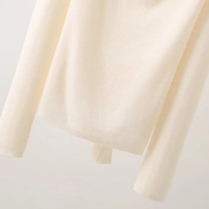 Casual Knitted Sweater Women's Slim Fit Fashionable Early Autumn Wind Neckline Y733203 Street Style Thin Long Sleeve Pure Color