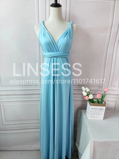 Multiway Bridesmaid Dress Infinity Outfit Floor Length Maxi Wrap Convertible Dresses Wedding Dress Multi-way Rust Dress