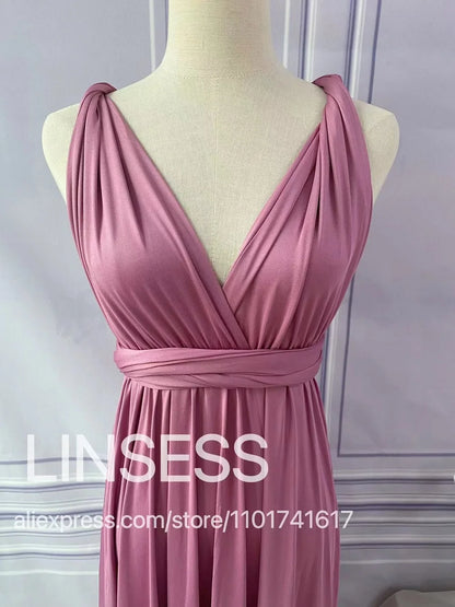 Multiway Bridesmaid Dress Infinity Outfit Floor Length Maxi Wrap Convertible Dresses Wedding Dress Multi-way Rust Dress