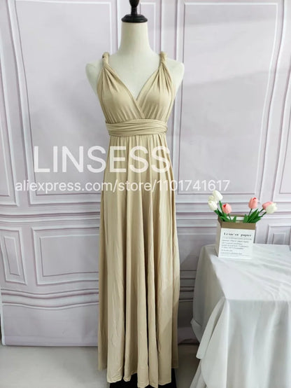 Multiway Bridesmaid Dress Infinity Outfit Floor Length Maxi Wrap Convertible Dresses Wedding Dress Multi-way Rust Dress