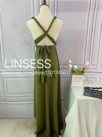 Multiway Bridesmaid Dress Infinity Outfit Floor Length Maxi Wrap Convertible Dresses Wedding Dress Multi-way Rust Dress