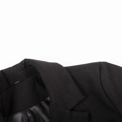 Fall Suit Skirt Suit Women's Solid Lapel Button Blazer Patchwork Pleated Skirt 2 Piece Skirt Suit FashionStreetwear Women's Y2k