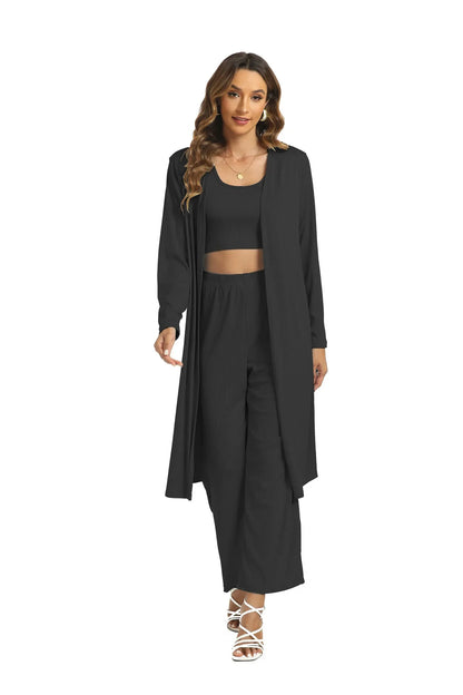 Middle East Muslim Women's Three-Piece Set Tank Top Loose plus Size Sexy Long Pants Gown for Muslim Women's Fashion