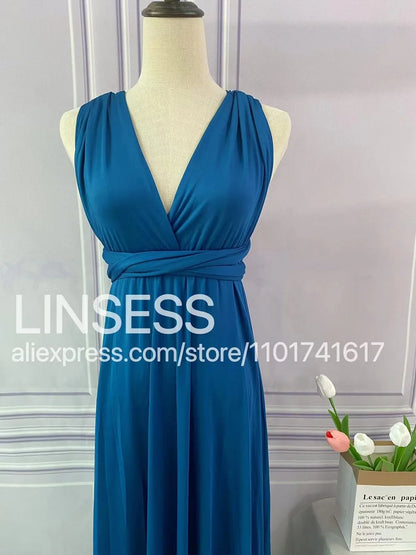 Multiway Bridesmaid Dress Infinity Outfit Floor Length Maxi Wrap Convertible Dresses Wedding Dress Multi-way Rust Dress