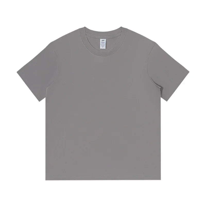 Men's 230g Heavy Cotton Short-sleeved T-shirt Men Pure Cotton Loose Solid Color Bottoming Shirt Trendy Man T-shirt Tops Clothes
