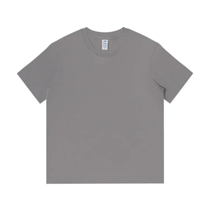 Men's 230g Heavy Cotton Short-sleeved T-shirt Men Pure Cotton Loose Solid Color Bottoming Shirt Trendy Man T-shirt Tops Clothes