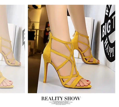 BIGTREE Shoes Roman Style High Heels Woman Pumps Stiletto Heels 11 Cm Women Heels Sexy Party Shoes Hollow Out Women Sandals 2026