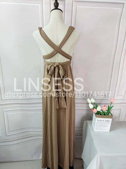 Multiway Bridesmaid Dress Infinity Outfit Floor Length Maxi Wrap Convertible Dresses Wedding Dress Multi-way Rust Dress