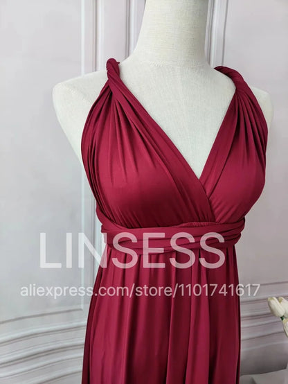 Multiway Bridesmaid Dress Infinity Outfit Floor Length Maxi Wrap Convertible Dresses Wedding Dress Multi-way Rust Dress