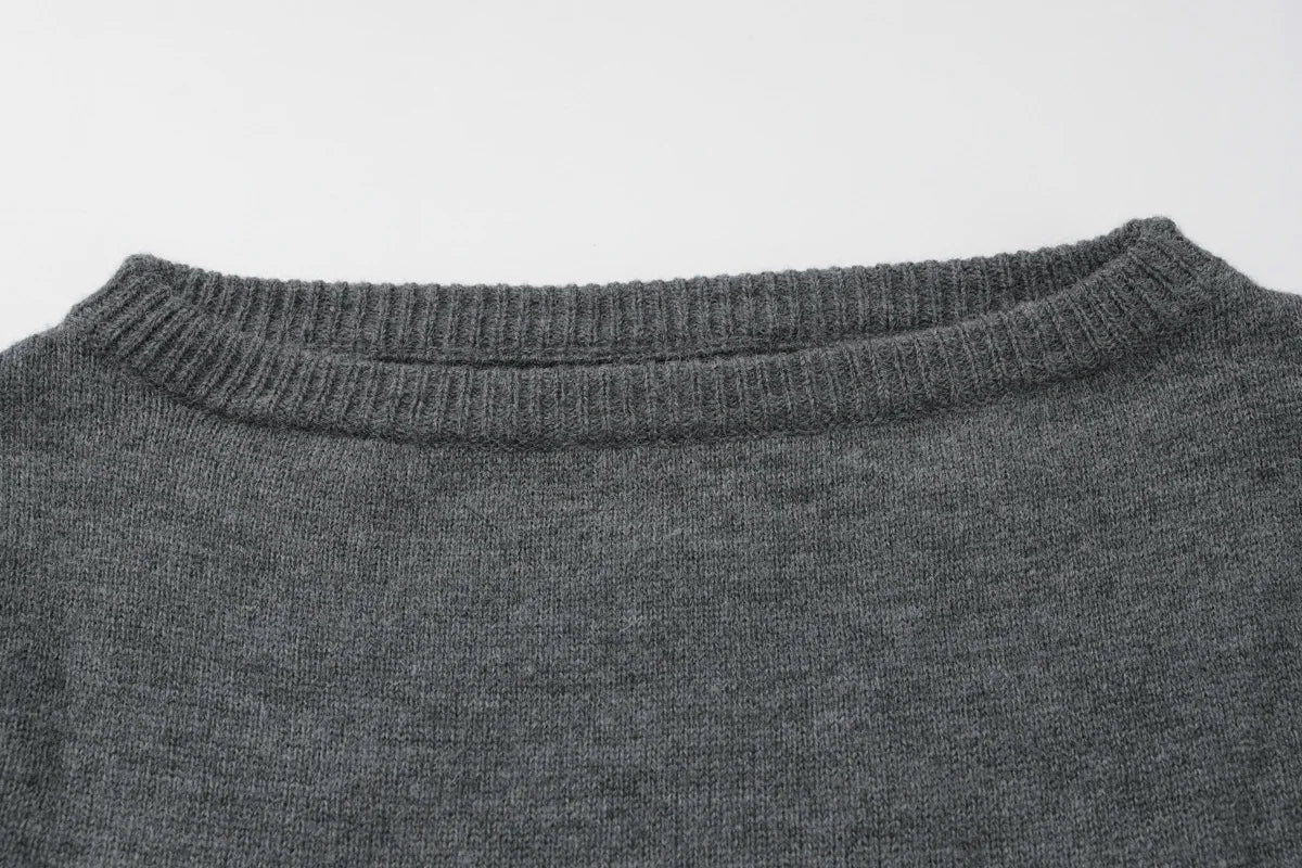One Shoulder Beige Knitted Sweater Women's Pull Waist One-Shoulder Sweatshirt Jumper Pulls Spring Clothes 2026 Pullover Y2K New