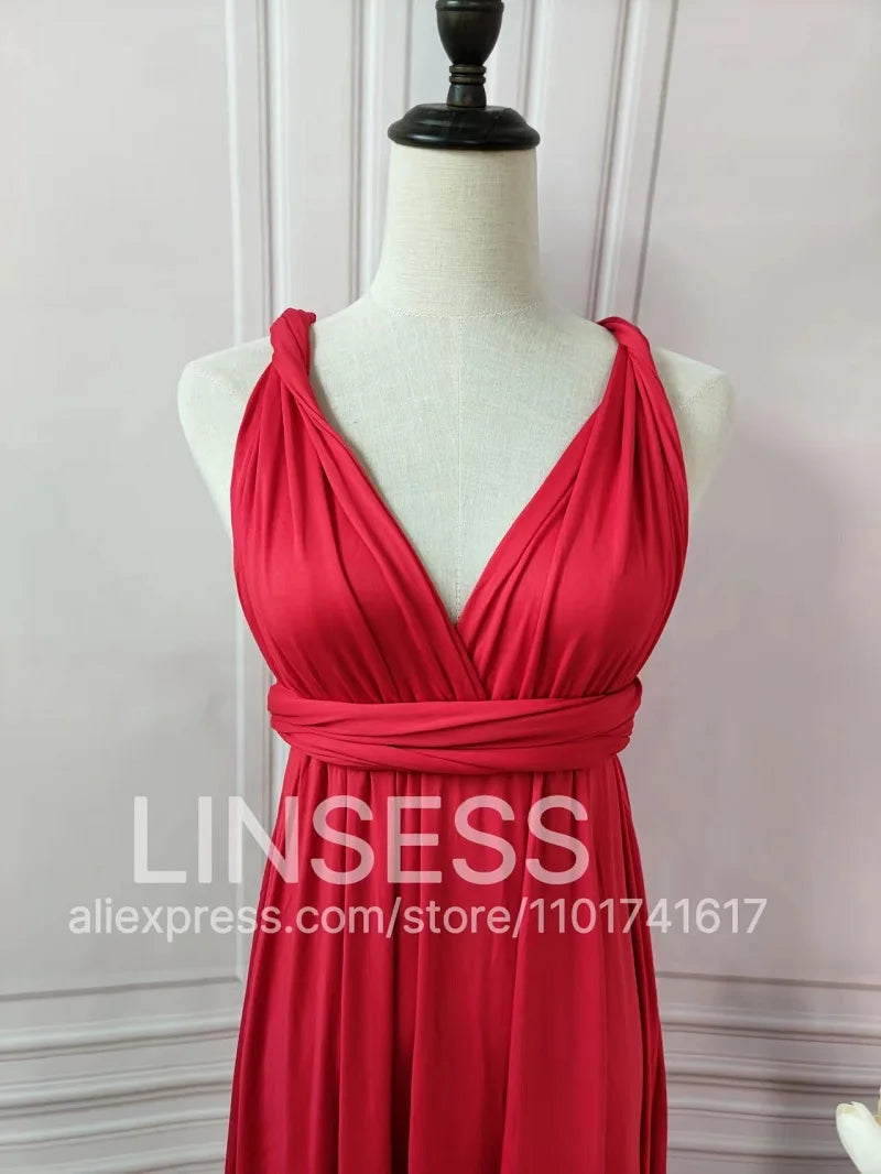 Multiway Bridesmaid Dress Infinity Outfit Floor Length Maxi Wrap Convertible Dresses Wedding Dress Multi-way Rust Dress