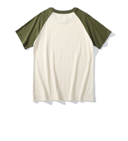 Akkad Kuti 2024 Japanese Retro Style Male Crew Neck Raglan Sleeves TShirts Student Casual Good Collocation Tee 100% Cotton