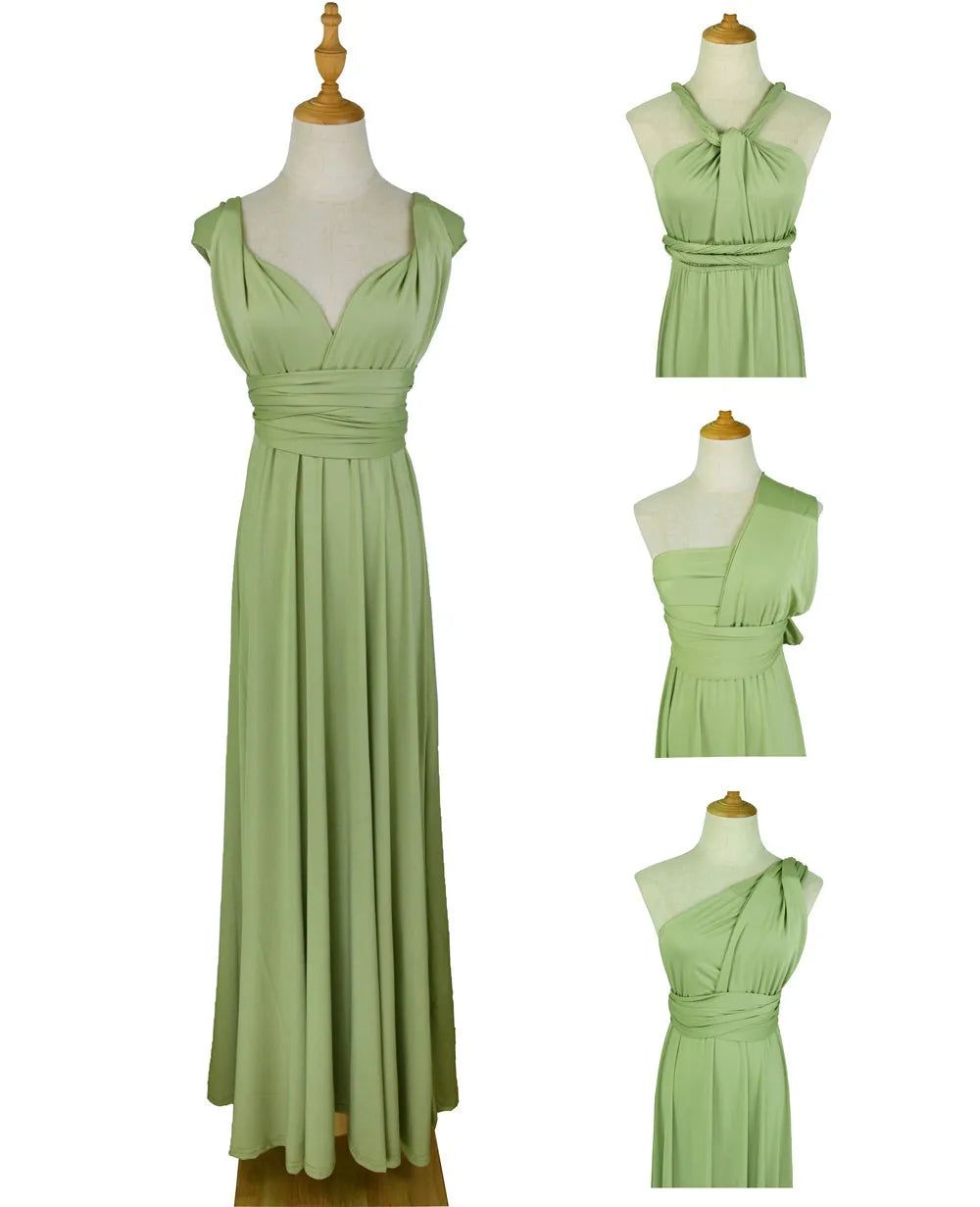 Multiway Bridesmaid Dress Infinity Outfit Floor Length Maxi Wrap Convertible Dresses Wedding Dress Multi-way Rust Dress
