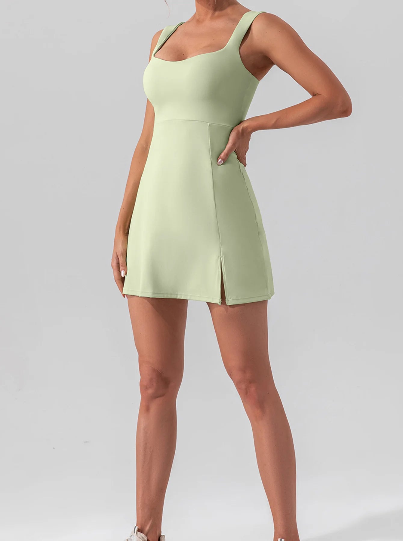 New 2025 High-Waist Slimming Yoga Sports Thin Breathable Solid Color Women's One-Piece Dress Fashionable Fitness Running Wear