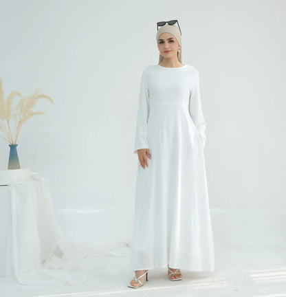 Women Cotton Linen Dresses Eid Muslim Vestidos Abaya Lace Up Ramadan Morocco Dubai Abayas Jalabiya Kaftan 2025 Arab Long Robe