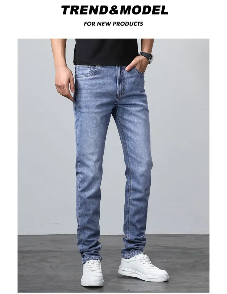 2024 New in Tall Men Jeans Strtch Denim Pants Trouser Male Extra Long Length Slim Thin Y2k Young People 110 115cm 190cm 195cm