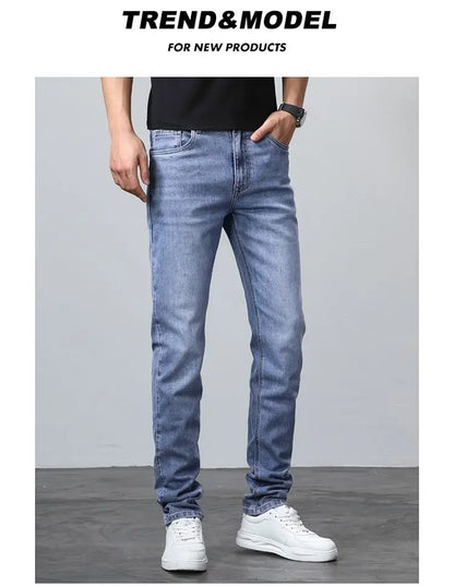 2024 New in Tall Men Jeans Strtch Denim Pants Trouser Male Extra Long Length Slim Thin Y2k Young People 110 115cm 190cm 195cm