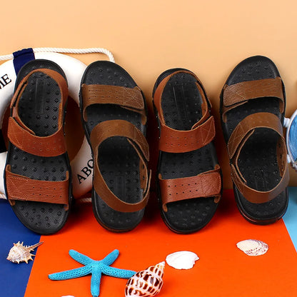 Men's New Summer Breathable Men's Sandals Fashion Trend Beach Shoes Slippers Sandals Mens Sandals Summer Genuine Leather Sandals
