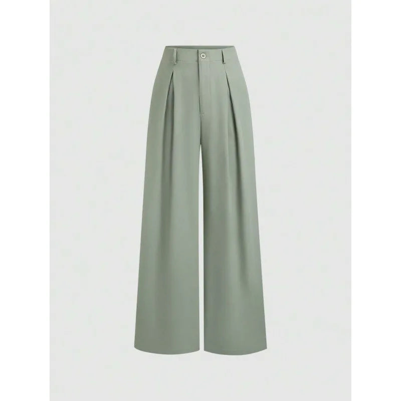 New Arrival I 53528L Wide Leg Long Pants Urban Style Commute Fashion Polyester Fabric High Quality Cut Label Removed