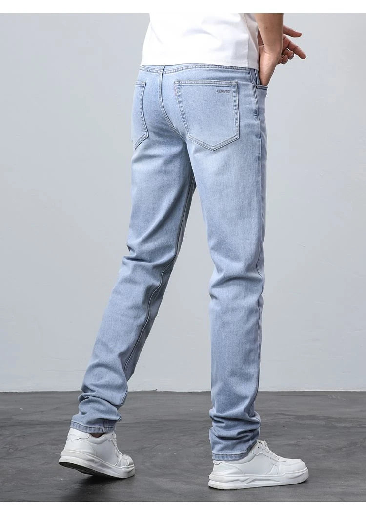 2024 New in Tall Men Jeans Strtch Denim Pants Trouser Male Extra Long Length Slim Thin Y2k Young People 110 115cm 190cm 195cm