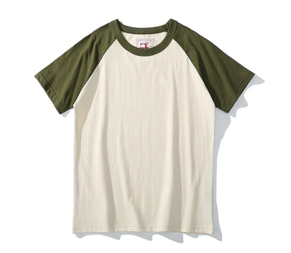 Akkad Kuti 2024 Japanese Retro Style Male Crew Neck Raglan Sleeves TShirts Student Casual Good Collocation Tee 100% Cotton