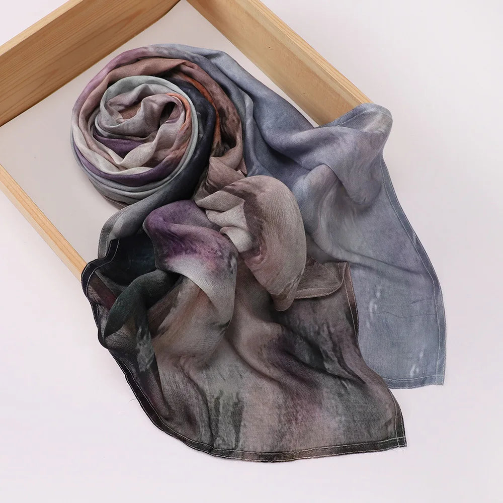 Premium Printed Hijab Headscarf Soft Breathable Hijab Muslim Women Islam Cotton Shawls and Wraps Viscose Modal Hijab