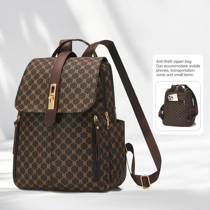 Patterned Backpack for Women 2026 New Travel Backpack Large Capacity Retro Casual Mom's Daily Commute to Work