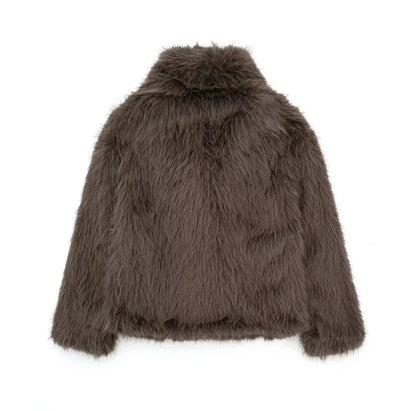 Women's Faux Fur Jacket Loose Long-Sleeved Coat Toca Fox Design Autumn/Winter 2025 Collection