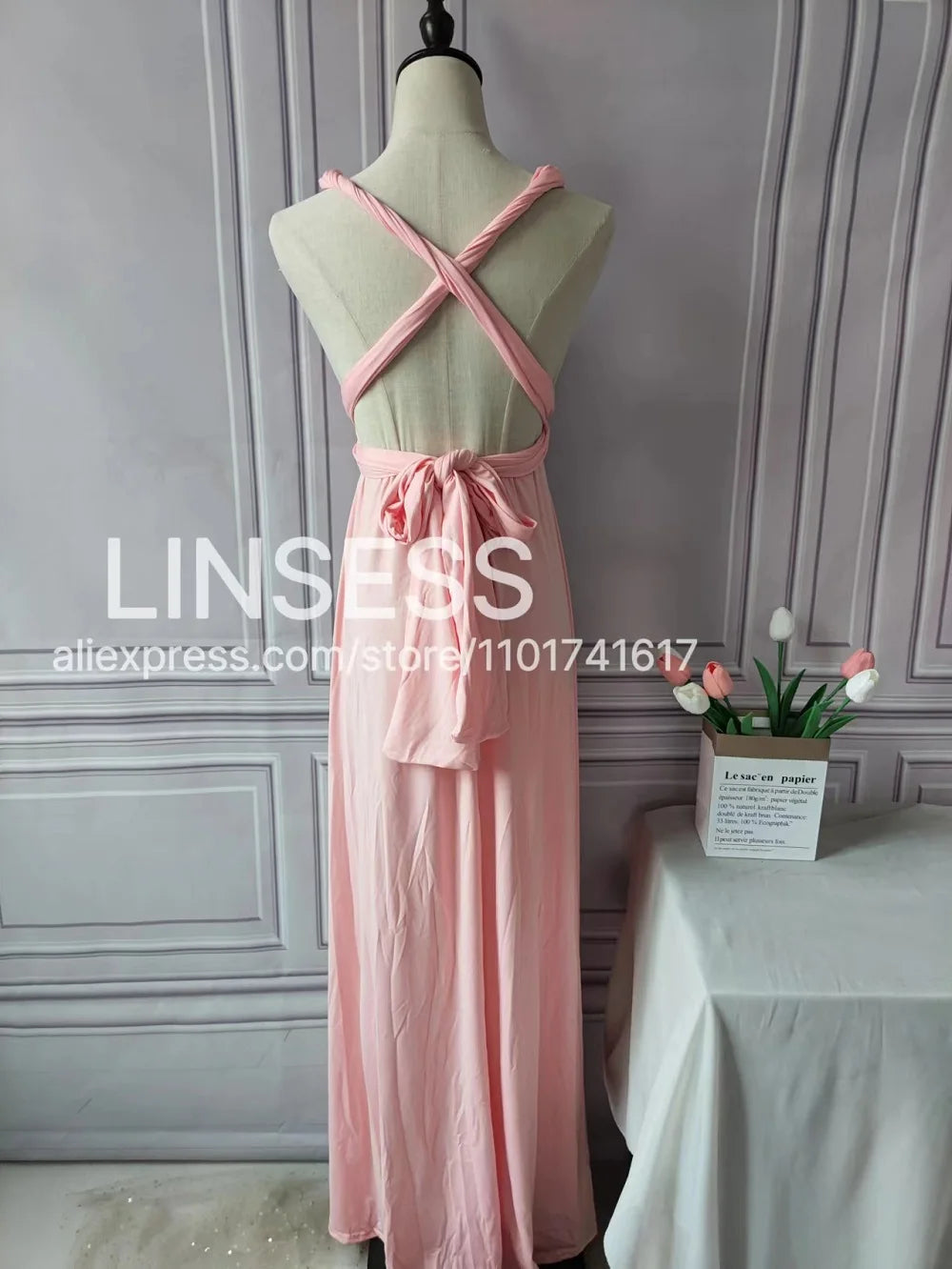 Multiway Bridesmaid Dress Infinity Outfit Floor Length Maxi Wrap Convertible Dresses Wedding Dress Multi-way Rust Dress