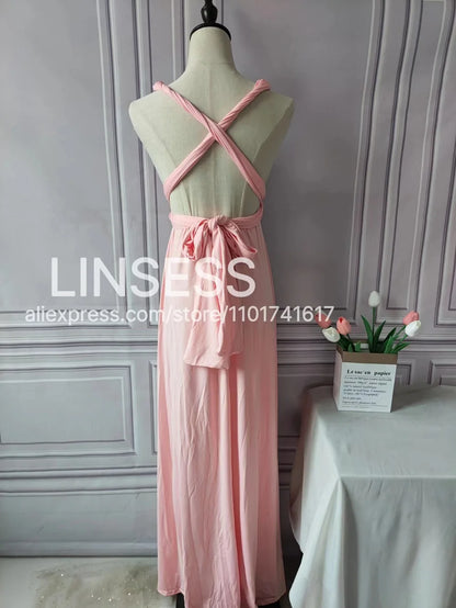 Multiway Bridesmaid Dress Infinity Outfit Floor Length Maxi Wrap Convertible Dresses Wedding Dress Multi-way Rust Dress