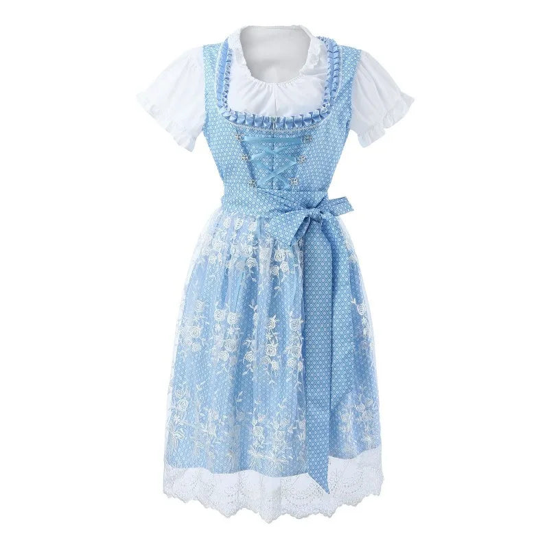Halloween Fancy Dress Women's Oktoberfest Costumes German Bavarian Dirndl Dresses