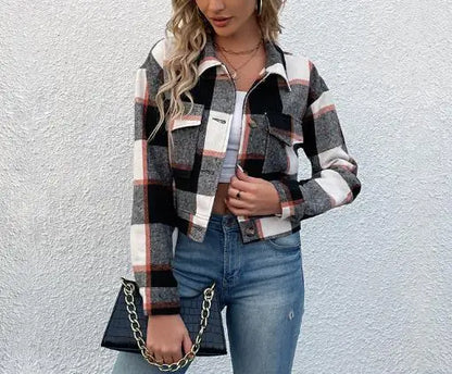 Women's Coat 2025 Autumn & Winter Female Daily Clothing Plaid New Fashion Casual Cardigan Retro Lapel Jacket Jacket for Women