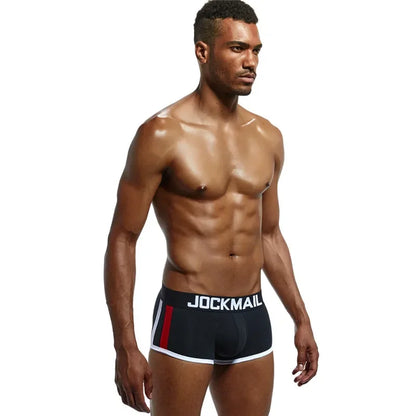 JOCKMAIL  Mens Underwear Boxers Bulge Enhancing with Push Up Cup Underwear Men Shorts Trunk Enlarge Mens Panties Underpants