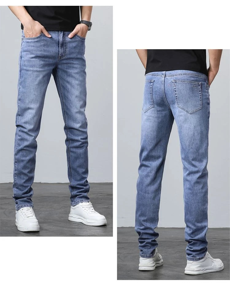 2024 New in Tall Men Jeans Strtch Denim Pants Trouser Male Extra Long Length Slim Thin Y2k Young People 110 115cm 190cm 195cm