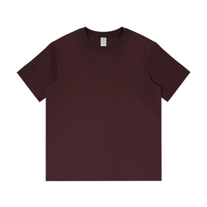 Men's 230g Heavy Cotton Short-sleeved T-shirt Men Pure Cotton Loose Solid Color Bottoming Shirt Trendy Man T-shirt Tops Clothes