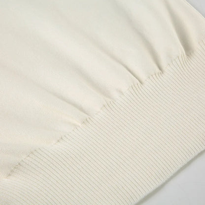 One Shoulder Beige Knitted Sweater Women's Pull Waist One-Shoulder Sweatshirt Jumper Pulls Spring Clothes 2026 Pullover Y2K New