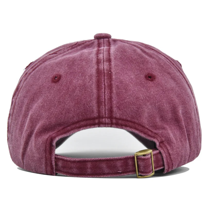 Unisex Washed Cotton Vintage Caps Letter Embroidery Baseball Cap Men And Women Summer Outdoor Soft Top Sports Snapback Bone Hats