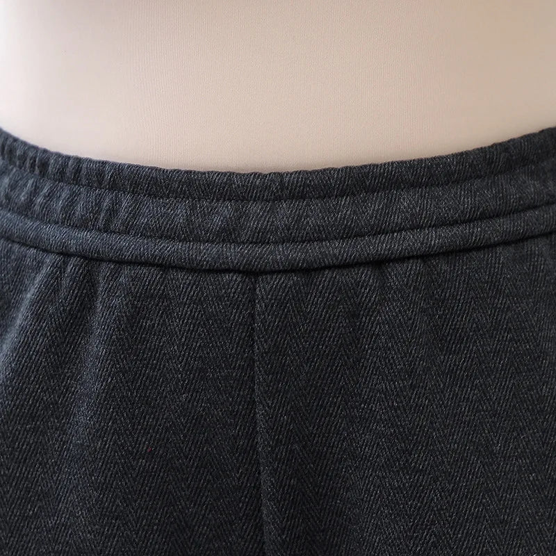 High Waist Straight Leg Pants plus Size Loose Fit Autumn Winter Korean Style Slimming Casual Trousers for Middle-Aged And Eld...