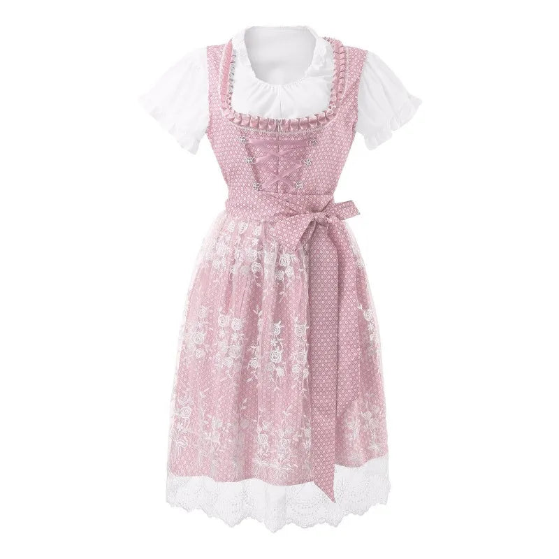 Halloween Fancy Dress Women's Oktoberfest Costumes German Bavarian Dirndl Dresses