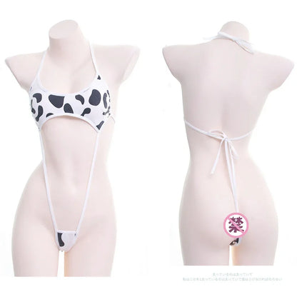 Japanese Sexy Lingerie Lolita Kawaii Mosaic Cartoon Anime Mini Bikini Adult Cosplay Erotic Costumes Bra Women Underwear Set
