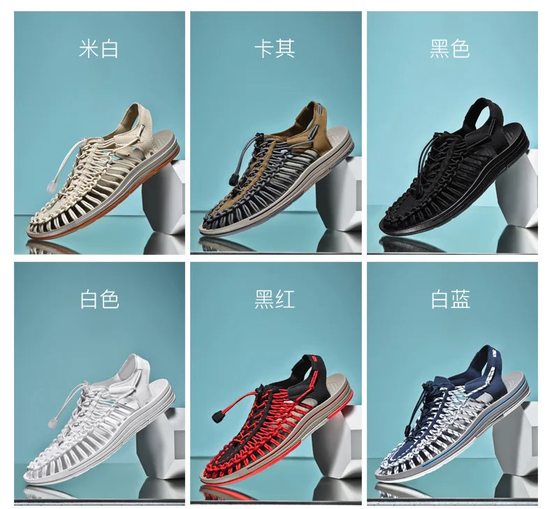 Summer Men Sandals Genuine Leather Mens Casual Shoes Outdoor Men Leather Sandals for Men Beach Shoes Roman mens Shoes