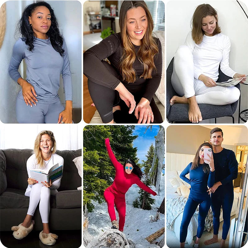 Thermal Underwear for Women Long Johns Base Layer Cold Weather Top Bottom Women's Underwear Set