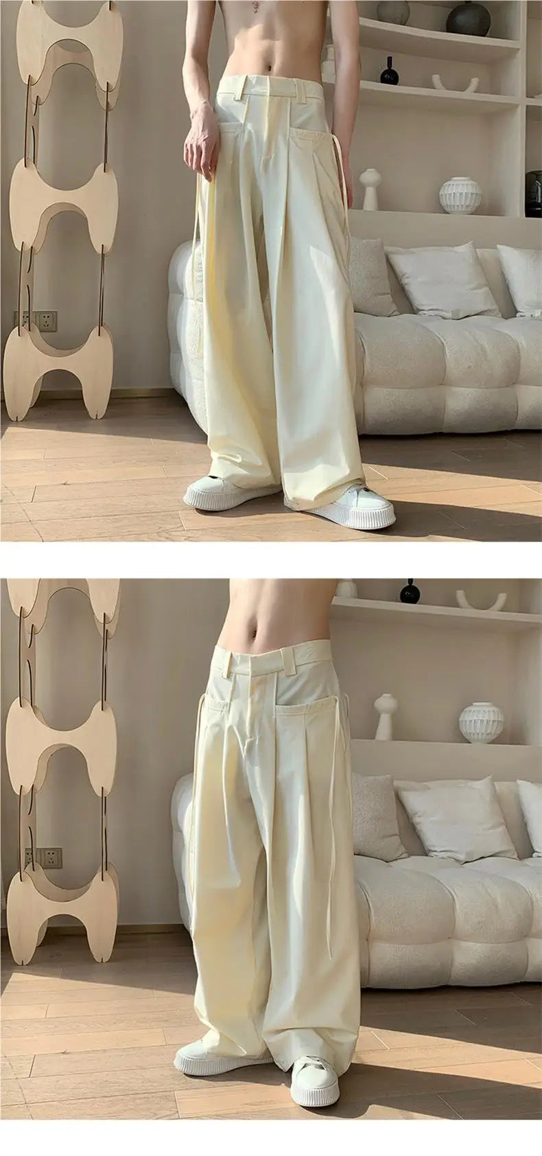 Casual Pants Men Baggy Simple Elegant Handsome Smart  British Style All-match Daily Soft Full-length Trousers High Street