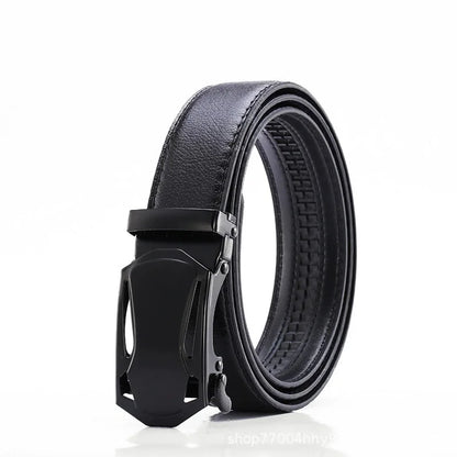 High-quality Men's Automatic Buckle PU Belt New Simple Men's Business Casual Belt Fashionable Men's Birthday Gifts